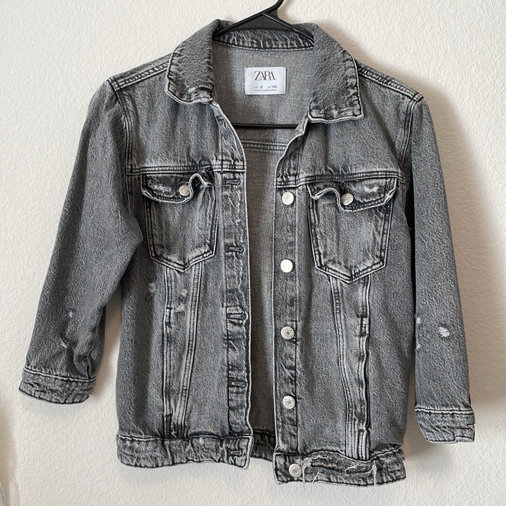 Girls’ Zara Distressed Denim Jacket